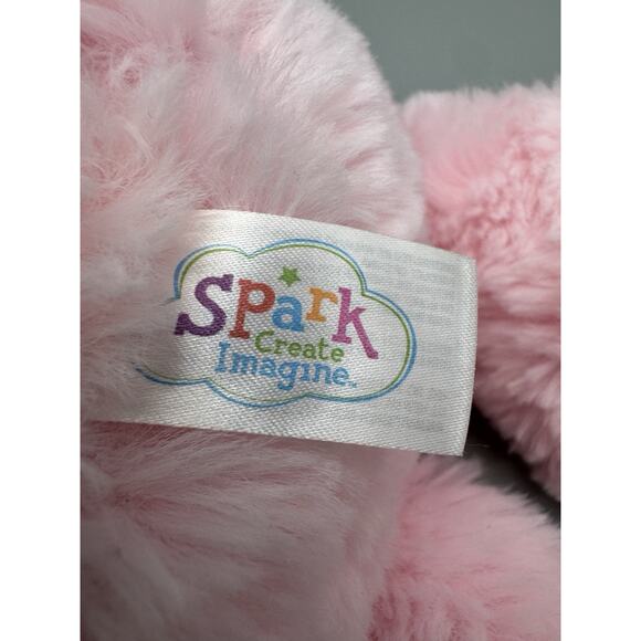 Spark Create Imagine Pink Bunny Rabbit Plush Rattle 12 Inch Stuffed Animal - Picture 6 of 7